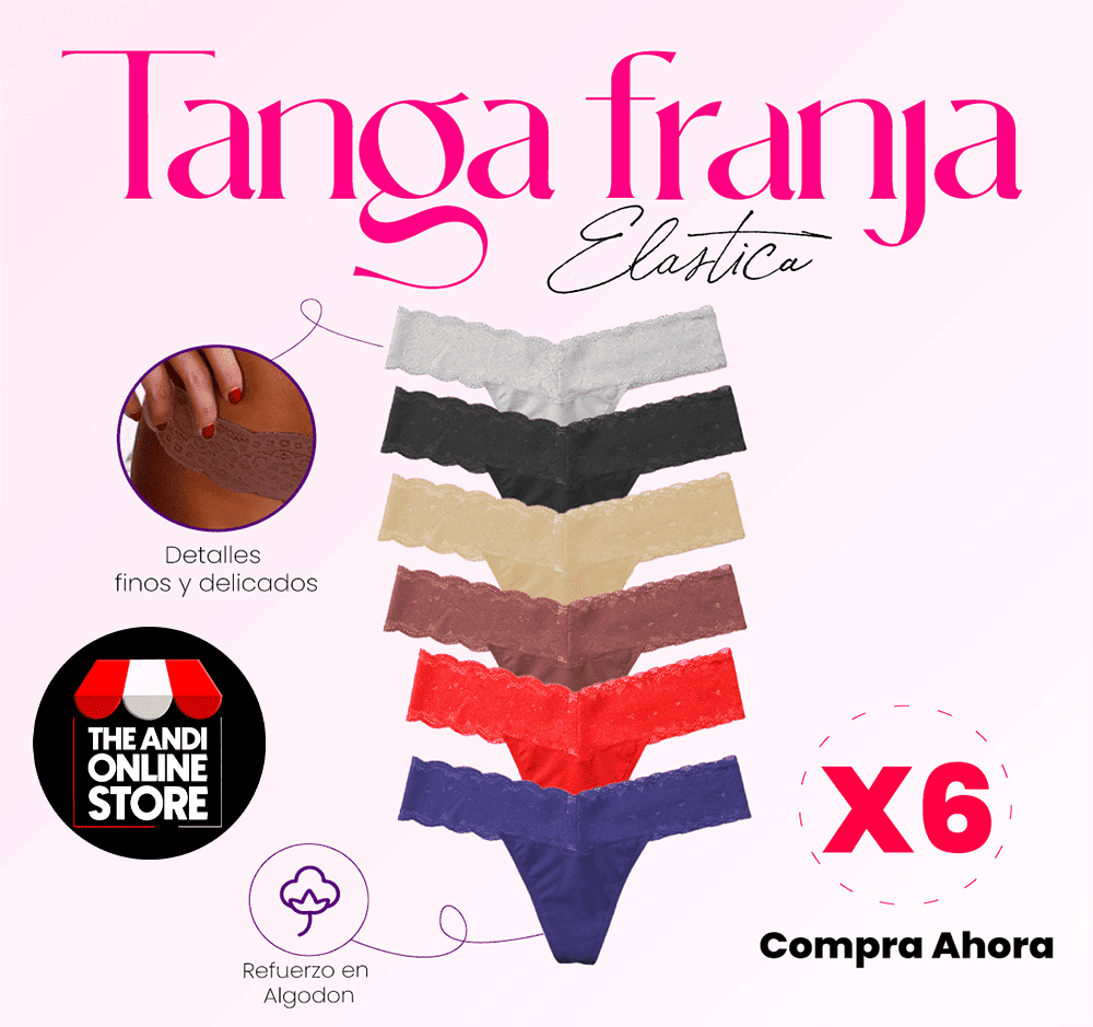 TANGA FRANJA ELASTICA PACK X 6